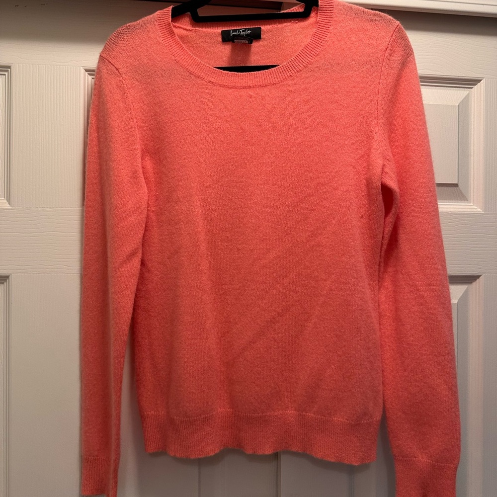 Lord & Taylor Pink Cashmere Crew Neck Sweater